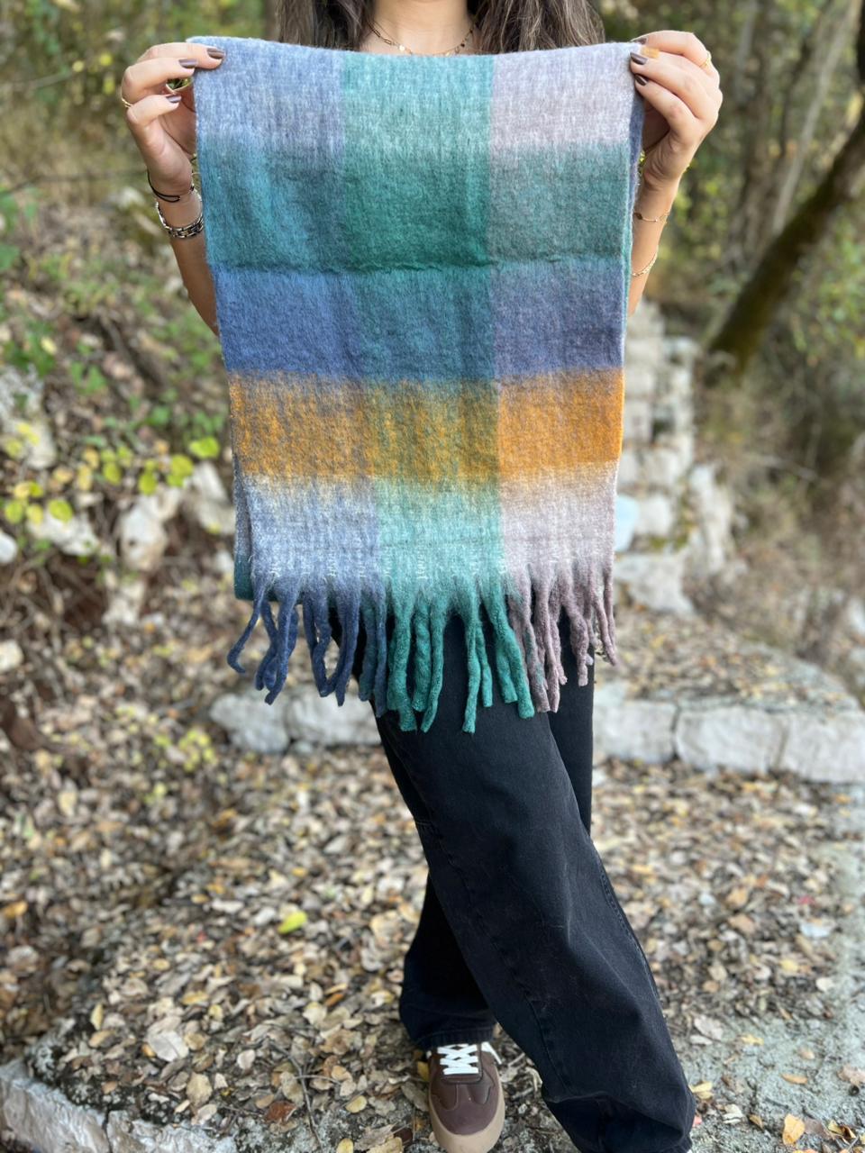 Square design scarf